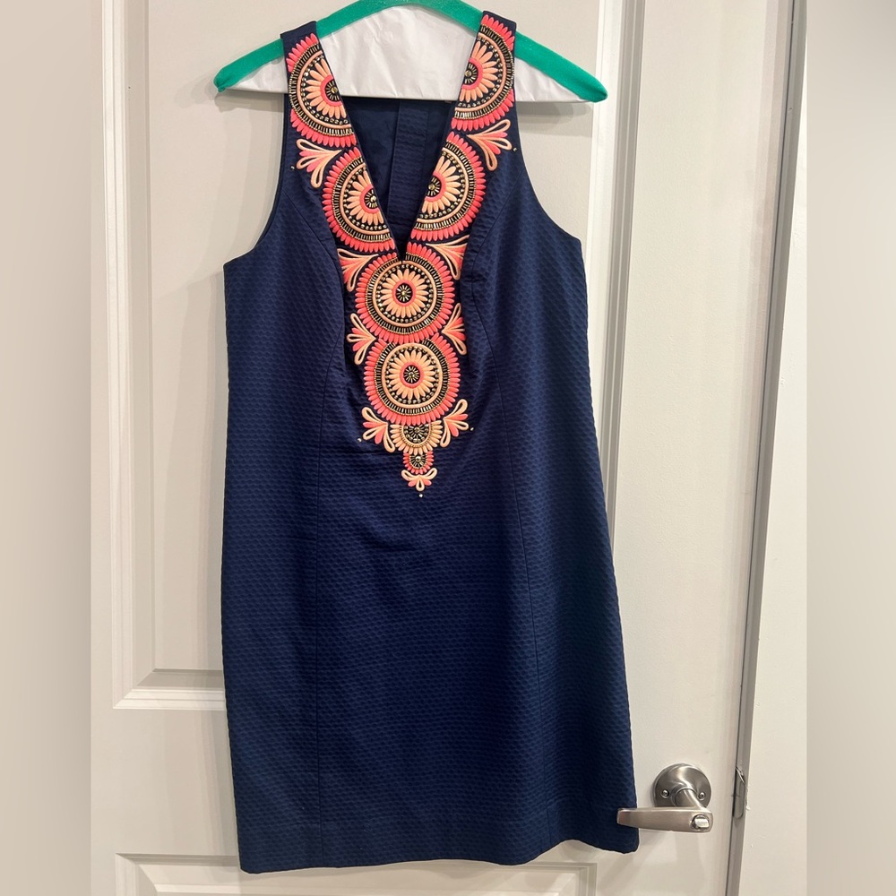 Lilly Pulitzer beaded and embroidered shift dress size 6
